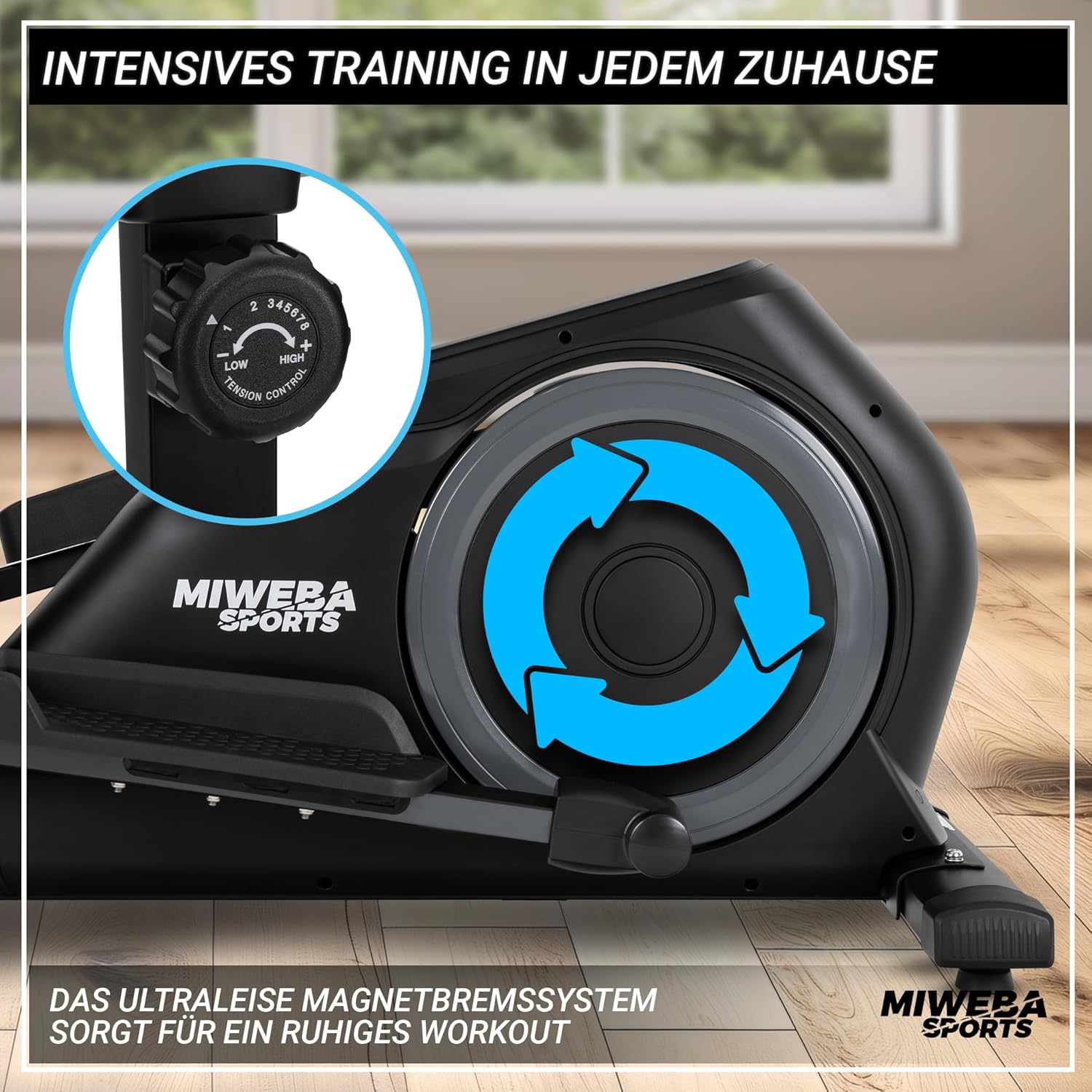 Miweba Sports MC500 Crosstrainer: Leise, 7kg Schwungmasse, LCD Monitor, Heimtrainer