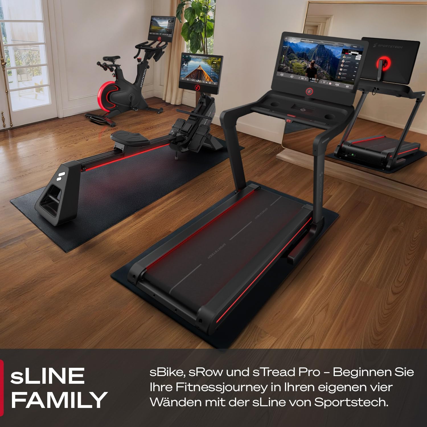 Sportstech Premium Rudergerät mit 21,5" Touchscreen & App