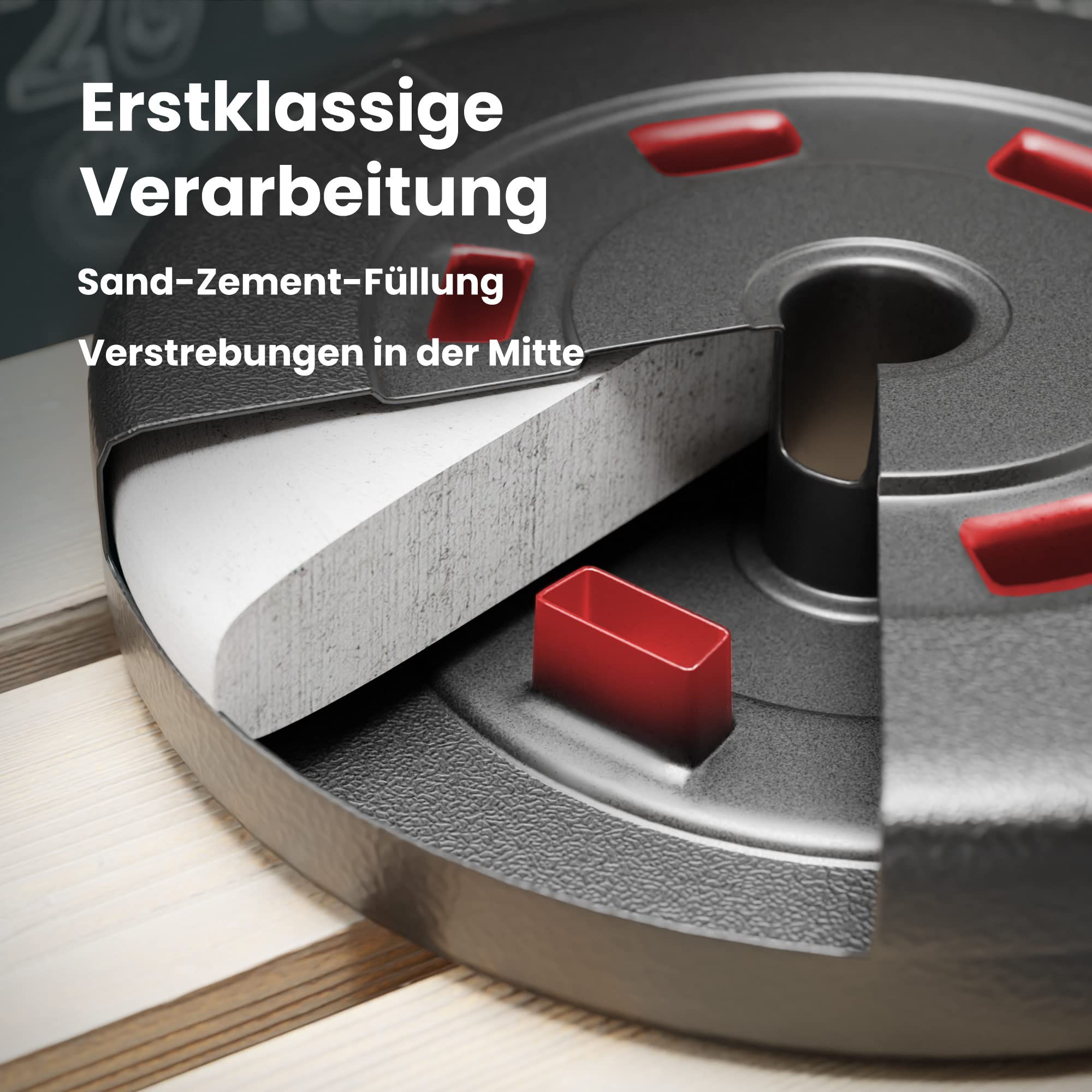 Hop-Sport Hantelset 75 kg: SZ-Stange 120 cm, Langhantel 167 cm, 2 Kurzhanteln 45 cm, Sternverschlüsse, Kunststoff Hantelscheiben 30 mm Bohrung, Max. Belastbarkeit 150 kg
